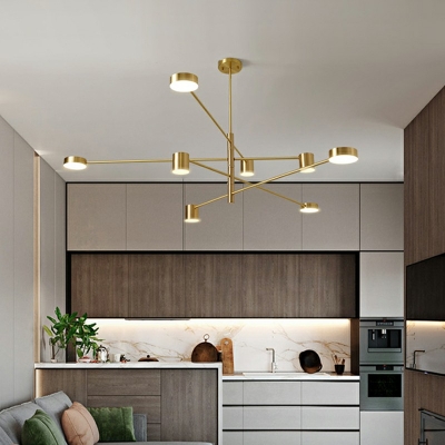 Contemporary Asymmetric Chandelier Light Fixtures Metal and Acrylic Ceiling Chandelier