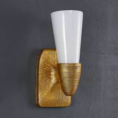 Glass Metal LED Wall Light Postmodern Style Retro Wall Sconce Light for Bedside