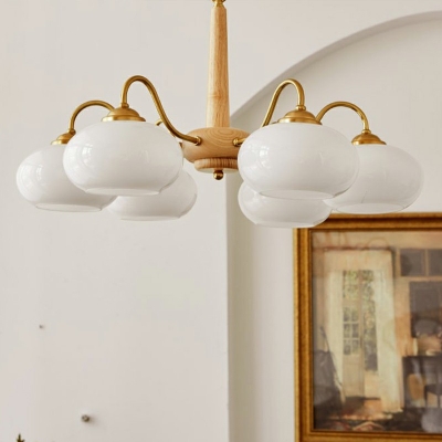 Hanging Light Kit Oval Shade Modern Style Glass Pendant Light for Living Room