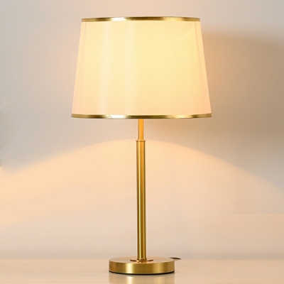 Metal Nightstand Lamp White Modern Minimalism Drum Nights and Lamp for Living Room