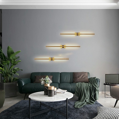 Modern Minimalist Lines Flush Mount Wall Sconce Wall Lighting Ideas for Bedroom