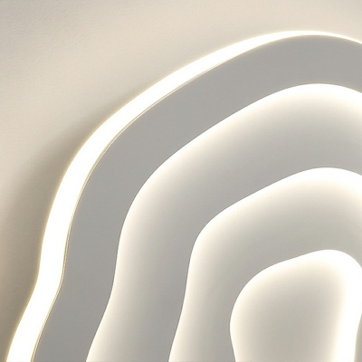 Modern Style Cloud Flush-Mount Light Fixture Metal 1-Light Flush Light in White
