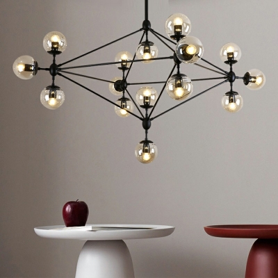 Modern Style LED Chandelier Light Nordic Style Glass Metal Pendant Light for Living Room