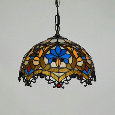Pendant Light Kit Semicircular Shade Modern Style Glass Pendant Light for Living Room