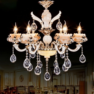 Pendant Lighting Candle Shade Modern Style Crystal Pendant Light for Living Room