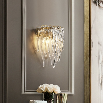 Postmodern Wall Sconce Lighting Clear Glass Shade Wall Mounted Lights for Bedroom
