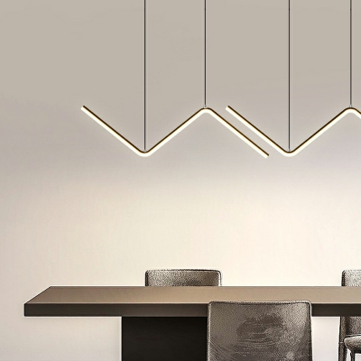 Ultra-Modern Simply Island Lighting Linear Pendant Light Fixtures for Dining Room