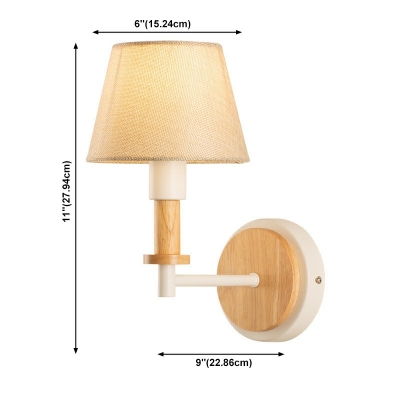 Wood Wall Mounted Lamps 1 Light Flush Mount Wall Sconce for Living Room