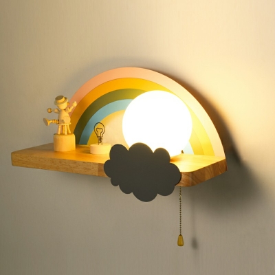 1 Light Cloud Shade Wall Sconce Lighting Modern Style Glass Wall Lighting for Living Room