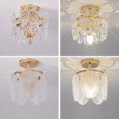 1-Light Flushmount Lighting Minimalism Style Geometric Shape Glass Ceiling Light Fixtures