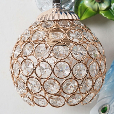 1-Light Sconce Lights Contemporary Style Globe Shape Crystal Wall Mount Light Fixture