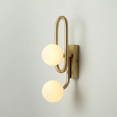 2-Light Sconce Light Industrial Style Globe Shape Metal Wall Mounted Lights