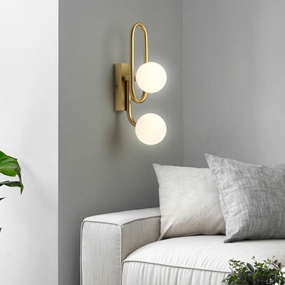 2-Light Sconce Light Industrial Style Globe Shape Metal Wall Mounted Lights