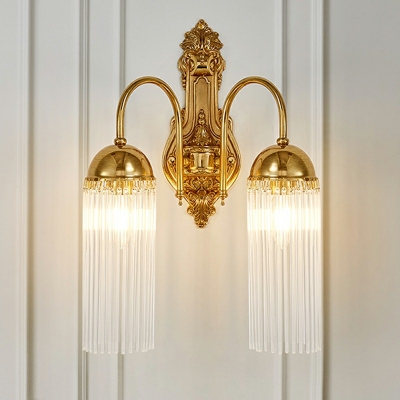 2-Light Sconce Lights Minimalist Style Waterfall Shape Metal Wall Mounted Lamps