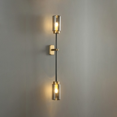 4-Light Sconce Light Industrial Style Cylinder Shape Metal Wall Mount Lighting