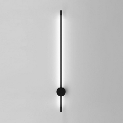 Black Linear Wall Sconce Modern Style Metal 1-Light Wall Sconce Lighting