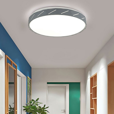 Contemporary Metal RGB Flush Mount Lamp Cylinder Flush Mount Ceiling Light Fixtures