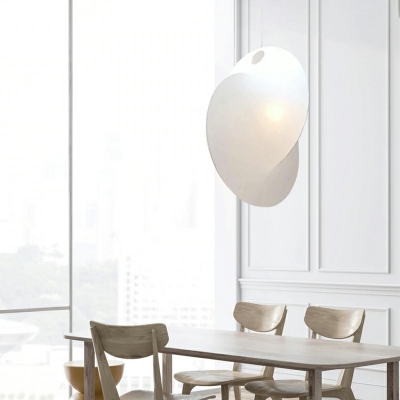Contemporary White Silk Down Lighting Hanging Light Fixtures for Dining Room