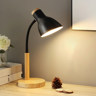 Designer Dome Reading Book Light Metal and Wood Small Desk Lamp Table Lamp