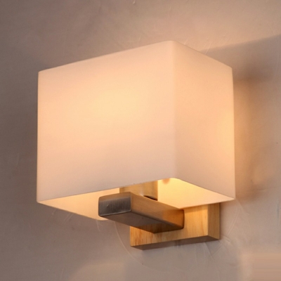 Flush Mount Wall Sconce Modern White Shade Wall Mounted Light for Bedroom