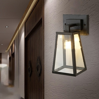 Industrial Style Retro Wall Lamp Postmodern Style Metal Glass Wall Light for Courtyard