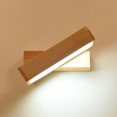 Linear Wall Sconce Lighting Modern Style Wood 1 Light Wall Lighting Fixtures in Yellow