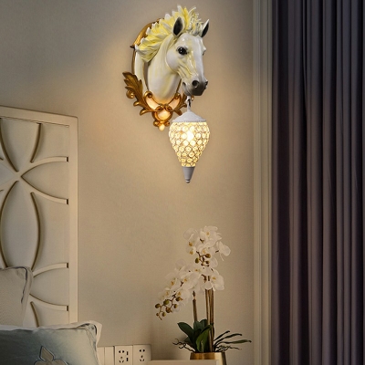 Modern Crystal Globe Wall Mounted Light Fixture Living Room Wall Sconce Lighting