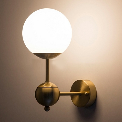 Modern Style Globe Wall Sconce Metal 2 Lights Wall Sconce Lights in Gold Finish