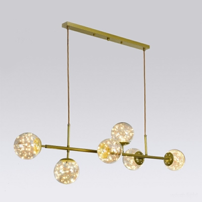 Modern Style LED Pendant Light Nordic Style Metal Glass Chandelier Light for Dinning Room