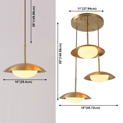 Pendant Light Fixture Oval Shade Modern Style Glass Pendant Light Kit for Living Room