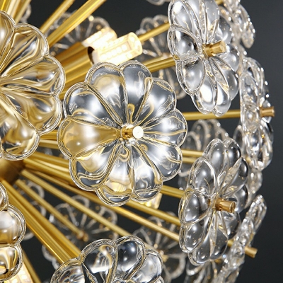 Pendant Light Globe Shade Modern Style Crystal Hanging Lamp Kit for Living Room