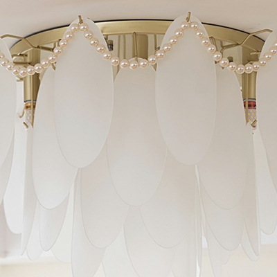 White Glass Flush Ceiling Light Fixture Glass Flush Ceiling Lights for Dining Room