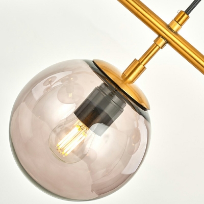 6-Light Island Ceiling Light Modernist Style Ball Shape Metal Hanging Lights