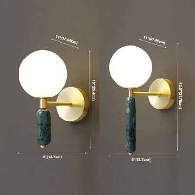 American Style Glass Wall Sconce Modern Style Stone Wall Light for Bedside