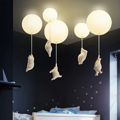Creative Flush Mount Ceiling Light Fixture Kid's Room Modern Close to Ceiling Lamp