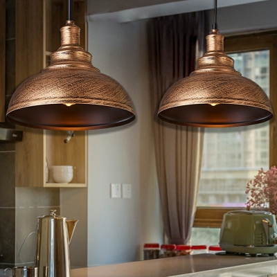 Dome Metal Down Lighting Pendant Industrial Vintage Hanging Pendant Lamp for Living Room