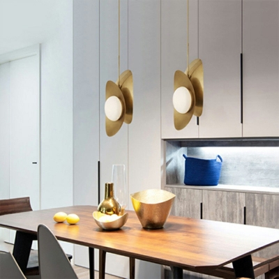 Hanging Lamp Leaf Shade Modern Style Glass Pendant Lighting for Living Room