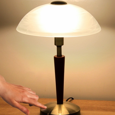 Modern Minimalism Night Table Lamps 1 Light Glas and Metal Dome Table Lamp for Living Room