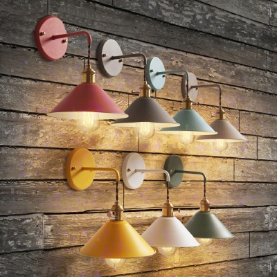 Nordic Style Metal Wall Sconce Light Modern Style Macaron Wall Light for Bedside