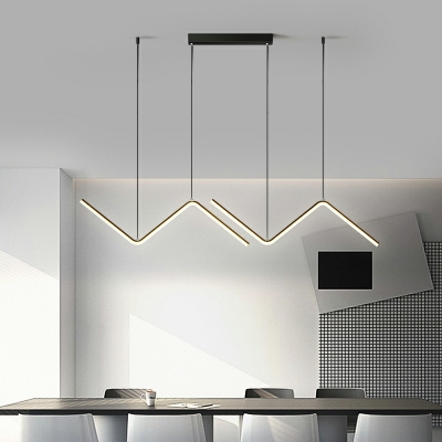 Ultra-Modern Simply Island Lighting Linear Pendant Light Fixtures for Dining Room