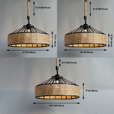 Vintage Hanging Pendnant Lamp Industrial Suspension Pendant for Living Room