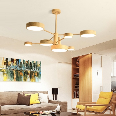 Yellow Hanging Lamp Dispersed Shade Modern Style Acrylic Pendant Light for Living Room