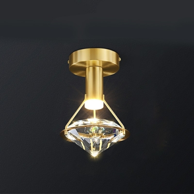 1 Light Crystal Close To Ceiling Lamp Modern Elegant Flush Mount Spotlight for Living Room