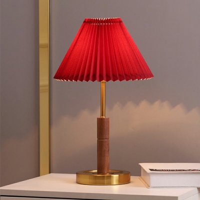 1-Light Dining Table Light Contemporary Style Cone Shape Metal Nightstand Lamp