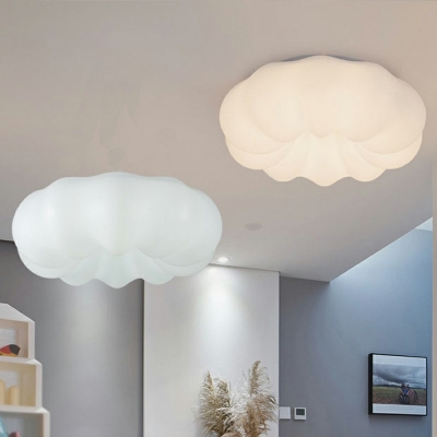 1-Light Flush Mount Chandelier Kids Style Cloud Shape Plastic Ceiling Mounted Fixture