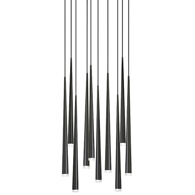 1 Light Tapered Pendant Lighting Modern Style Metal Pendant Light Kit in Black Neutral Light
