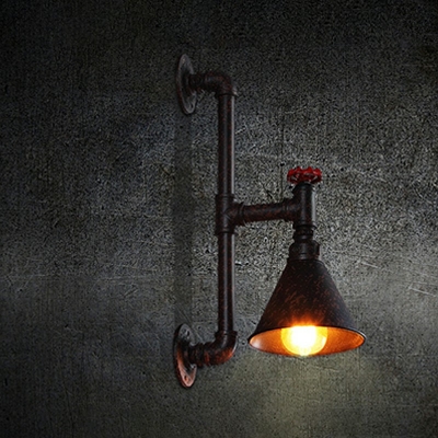 1-Light Wall Lighting Ideas Industrial Style Cone Shape Metal Sconce Lights
