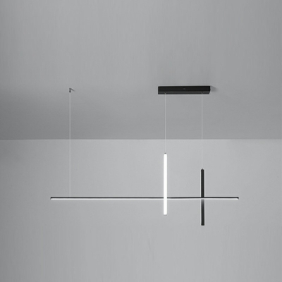 3 Lights Strip Shade Hanging Light Modern Style Acrylic Pendant Light for Living Room