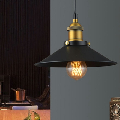 Black Shade Drop Pendant Industrial Hanging Pendant Light for Dining Room
