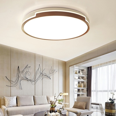 Contemporary Metal and Acrylic RGB Flush Ceiling Lights Drum Flush Mount Light Fixtures